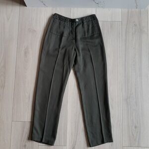PA Company Boston Trousers Womens S Olive Green Tencel Elastic Waist USA